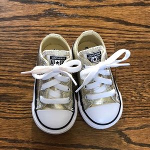 EUC Toddler Converse in Gold, Size 5.